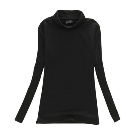 Fashion Women Long Sleeve Turtleneck Tops Cotton Slim Fit T-Shirt Casual Fall Winter Sexy Stretchy Shirt Ladies Basic Tee