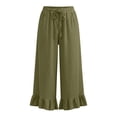 thumbnail image 4 of Breezora High Waisted Straight Leg Linen Pants for Women Barrel Style Wide Leg Casual Trousers Lightweight Summer Pull On Bottoms with Back Pockets, 4 of 5
