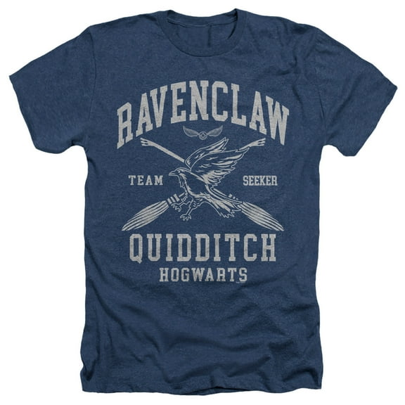 Harry Potter Ravenclaw Quidditch Arch Unisex Adult Heather T Shirt, Navy Heather, 2X-Large