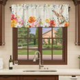 thumbnail image 6 of Bunny Easter Curtain Valances for Windows, Kitchen Valance Window Treatments Panel 2 Pack, Eucalyptus Spring Floral Farmhouse Weeping Rod Pocket Short Curtains for Bathroom Bedroom 54 x 18 Inch, 6 of 8