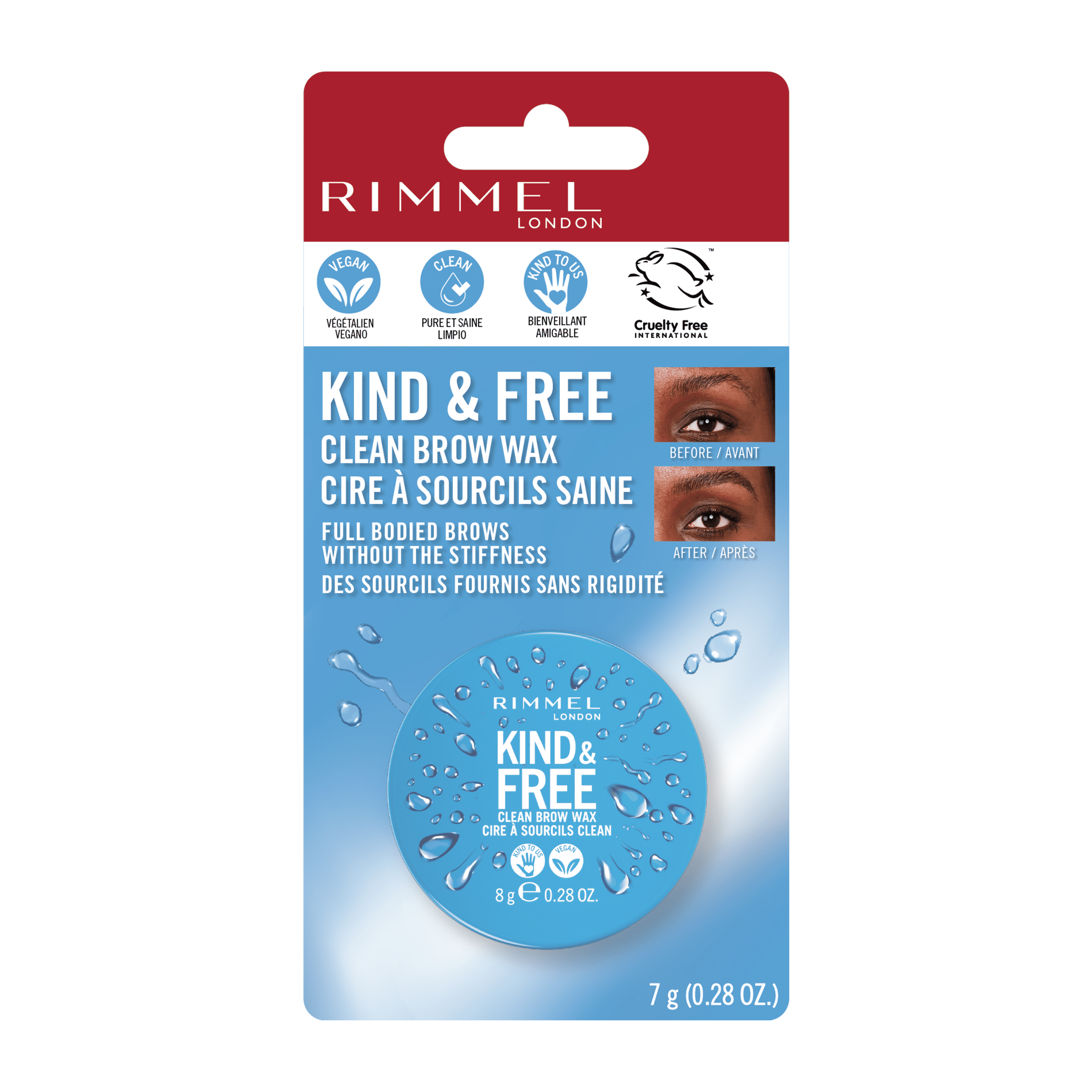 Rimmel Kind & Free Universal Brow Wax, Transparent, 0.28 oz