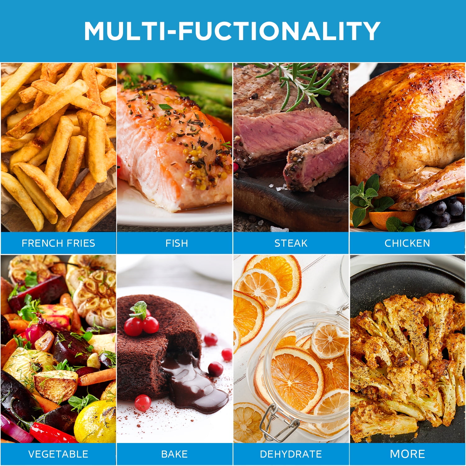 Midea Air Fryer, 5.5 Qt, X-Cyclone Rapid Air Technology, 9-In-1 Presets, Fav Function, Black