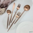 thumbnail image 4 of Elyon Tableware® 20-Piece Matte Copper Flatware Set, Stainless Steel, Thin Handles, Service For 4, 4 of 6