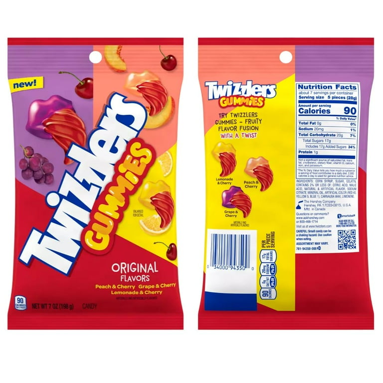 Twizzlers, Gummies, 7 Oz Pack of 2, Fruity Chewy Snack - Walmart.com