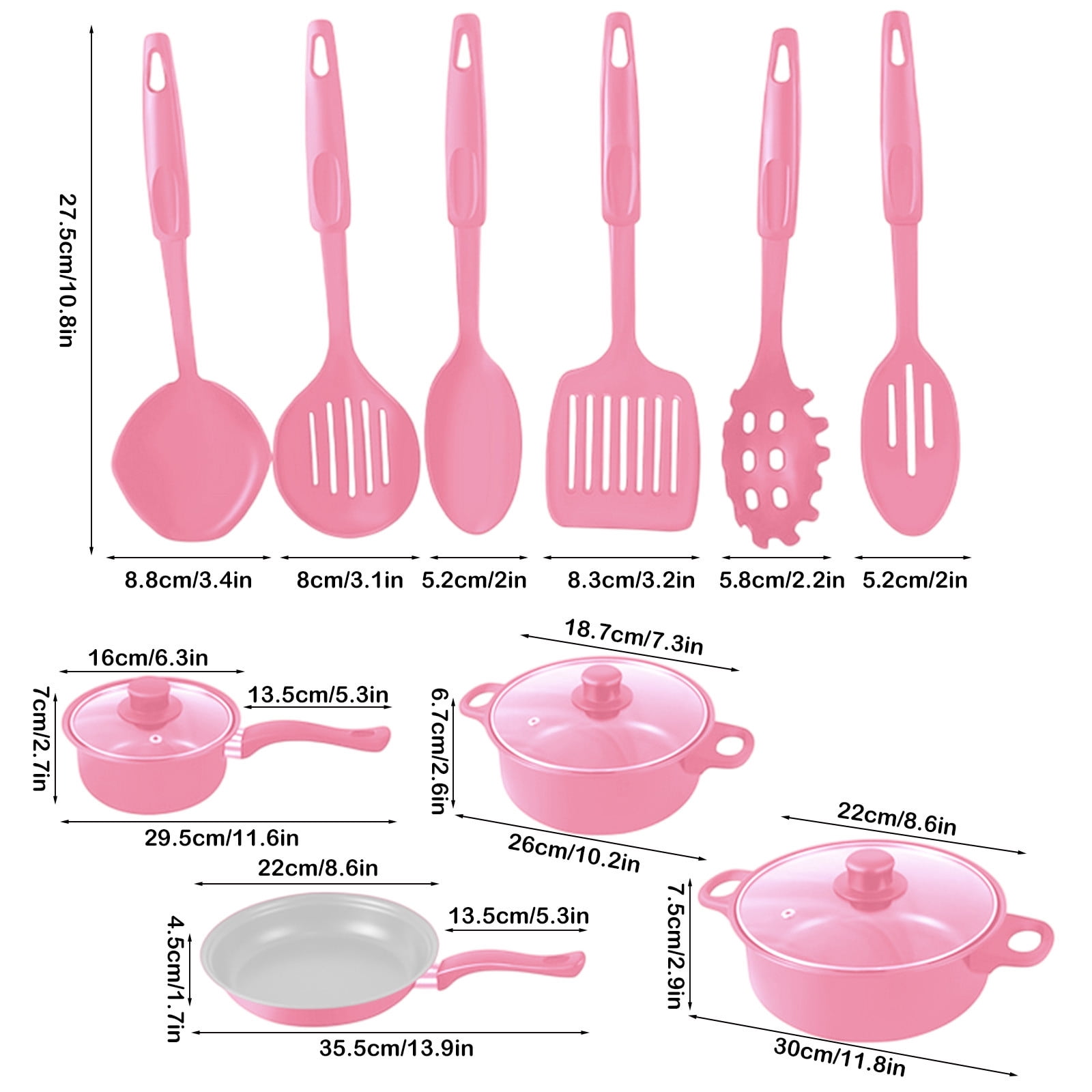 Jioakfa 13 Pcs Pots And Pans Set, Nonstick Cookware Sets, Titanium Induction Cookware Non Stick Cooking Set With Frying Pans, Saucepans, Saute Pan, Extra Large Casserole With Frying Pans Set Pink