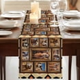thumbnail image 3 of Table Runners 48 Inches Long Dress Scarves, Wildlife Camels Farmhouse Kitchen/Dining Table Runner, Short Coffee Tablerunners, Deserts Animals Brown Geometric Rustic 13x48 Inch, 3 of 9