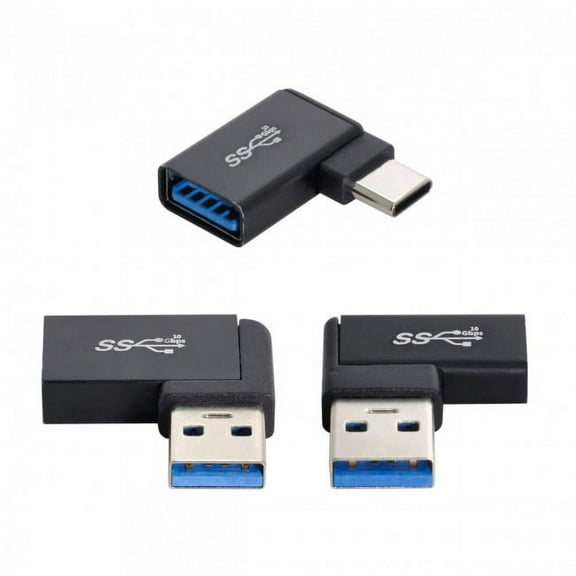 FVH 3pcs/lot Angled 90 Degree USB 3.1 Type C Male Female to USB3.0 Type A Female OTG Data 10Gbps Adapter