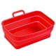 thumbnail image 1 of Revestimiento de silicona para bandeja de horno para cocinar de forma saludable y reutilizable en casa Olla freidora plegable roja con borde elevado y asas dobles, 1 of 5