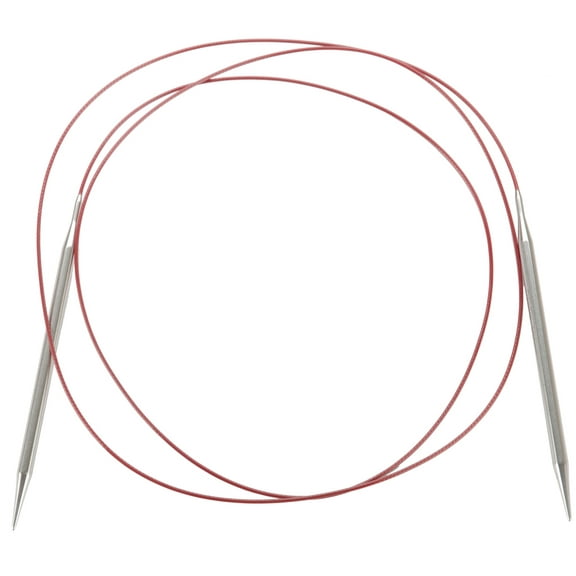 Red Lace Stainless Steel Circular Knitting Needles 60"-Size 15/10mm