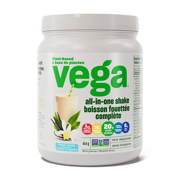 Vega All-in-One Vegan Protein Powder Vanilla (10 Servings) Superfood Ingredients, Vitamins For Immunity Support, Keto Friendly, Pea Protein For Women & Men, 414g (Packaging May Vary)