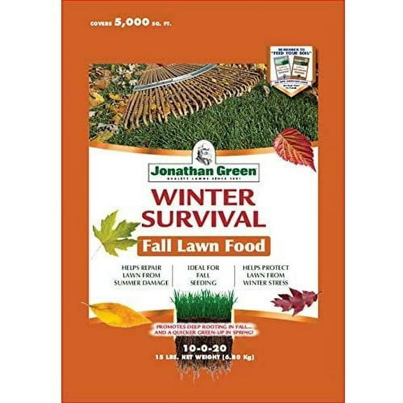 Jonathan Green 12400 Winter Survival Fall Lawn Fertilizer, 10-0-20, 5000 Sq.Ft