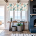 thumbnail image 6 of Window Valance for Kitchen,Summer Sea Turtle Starfish Coral Rod Pocket Curtain Valances Short Curtains Drapes Panel,Ocean Creature Retro Letter Window Treatment Topper for Living Room Bathroom, 6 of 9