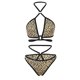 thumbnail image 4 of TRKIYQC Lencería de 2 Piezas para Mujer, Sujetador de lencería Halter de Leopardo de Color Liso, Bragas triangulares de Cintura Alta, Ropa exótica de Verano TRKIYQC moda, 4 of 6