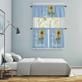 thumbnail image 5 of Light Blue Sunshine Sunflower Kitchen Curtains Sets for Windows 36 Inch Length, Pastoral Bees Farmhouse Floral Rod Pocket Window Treatments Tier Curtains and Valances Set for Bedroom/Bathroom, 5 of 8