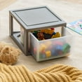 IRIS USA, 14.5QT Plastic Storage Modular Stacking Drawer, Elephant Gray