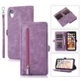thumbnail image 1 of for iPhone XR Wallet Case for Women Men, iPhone XR Case, Flip Leather Shockproof Magnetic Zipper Pocket Wallet Purse Case w/Stand Card Slot Holder Wrist Strap for iPhone XR,Purple, 1 of 9