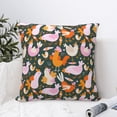 thumbnail image 4 of Honeii Roosters and Chicks Print Throw Pillow, Square Decorative Pillow Forms Soft Fluffy Plump Pillow Decorative Pillow Inserts,Couch Pillows-12"x12", 4 of 7