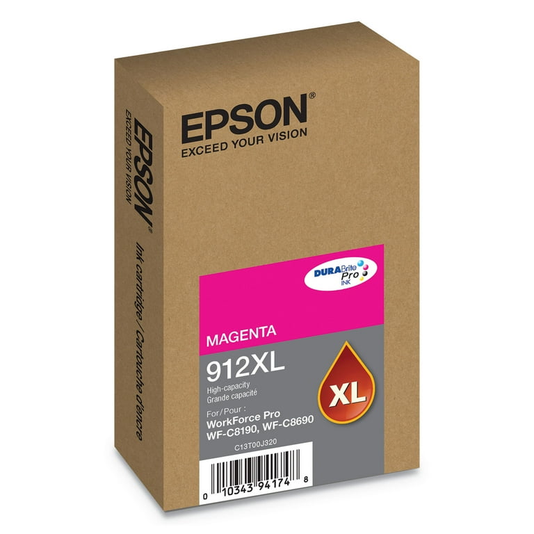 T912XL320 (912XL) DURABrite Pro High-Yield Ink, 4600 Page-Yield, Magenta T912XL320 (912XL) DURABrite Pro High-Yield Ink, 4600 Page-Yield, Magenta