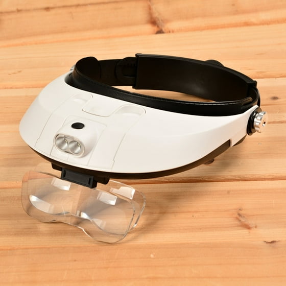 Adjustable Head Magnifier Visor With Led Lamp Light Jeweler