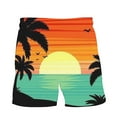 thumbnail image 4 of Virmaxy Men's Drawstring Five Pants Palm Tree Print Beach Shorts Shorts with Pockets Special Print Beach Casual Trouser Shorts Pants Orange-E 4XL, 4 of 6