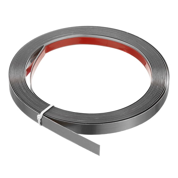Uxcell Peel and Stick Trim Molding, 16.4 ft x 0.4 in Stainless Steel Trim Self Adhesive for Walls [Black Brushed]