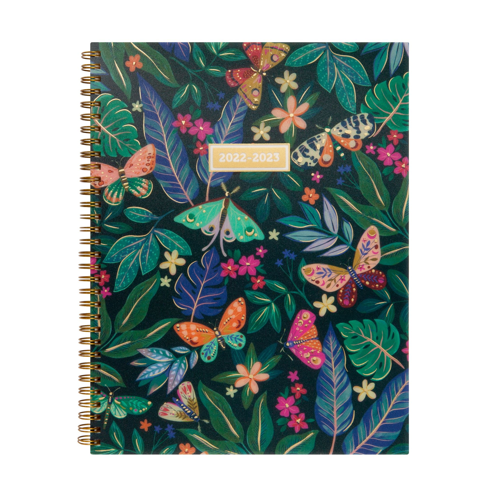 2022-2023 Mintgreen Weekly/Monthly Spiral Planner, 9 x 11, Butterfly, Recycled Paper, Eco Friendly Soy Ink