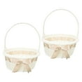 thumbnail image 4 of OATIPHO 2Pcs White Burlap Flower Basket Elegant Storage Basket for Wedding and Special Events, 4 of 7