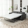 thumbnail image 3 of Luna Mid-Century Modern Pullout Sofa Bed with 4" Gel Mattress, Grey, 3 of 9