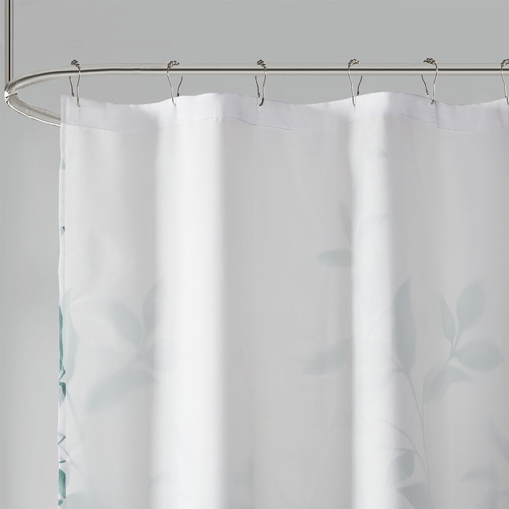MAYEERTY Burnout Printed Shower Curtain, Seafoam Floral Bathroom Shower Curtains