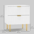 thumbnail image 3 of HOMCOM Nightstand, Bedside Table, Side End Table with 2 Drawers, White, 3 of 10