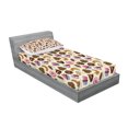 thumbnail image 2 of Ambesonne Colorful Fitted Sheet & Pillow Sham Set, Coffee Cups Cookies, Twinxl, Multicolor, 2 of 2