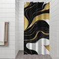 thumbnail image 2 of Black and Gold Marble Wavy Lines Pattern Shower Curtain 36"x72" ,Bathroom Decorative Shower Curtains Set with 12 Hooks,Modern Waterproof Washable Shower Curtain, 2 of 6