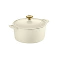 thumbnail image 4 of Tramontina Bestow 5.5-Quart Enameled Cast Iron Round Dutch Oven with Lid, Latte with Gold Knob, Oven-Safe, 4 of 6
