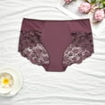 thumbnail image 2 of Posijego Plus Size Underwear for Women Lace Bikini Panties High Waist Stretch Comfortable Breathable No Show Briefs, 2 of 3