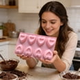 thumbnail image 3 of Heart Shaped Silicone Molds 8-Cavity Chocolate Candy Tray for s Baking Non-Stick Food Grade DIY Valentine's Treats(Pink-8-Cavity), 3 of 6