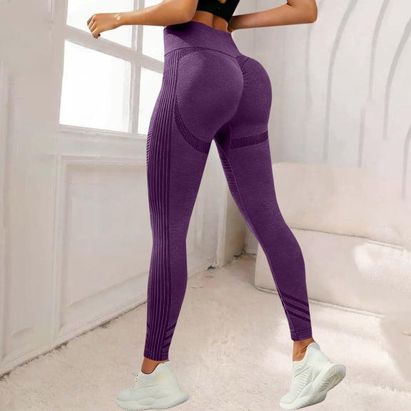 Anti Cellulite Leggings,3D Leggings Cellulite Compression,Resistance Band Legging for Women Tummy Control Butt Yoga Pants 03-Dark Purple M