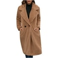 thumbnail image 2 of Mode Femmes Hiver Chaud Bouton Solide Allongé Peluche Manches Longues, 2 of 9