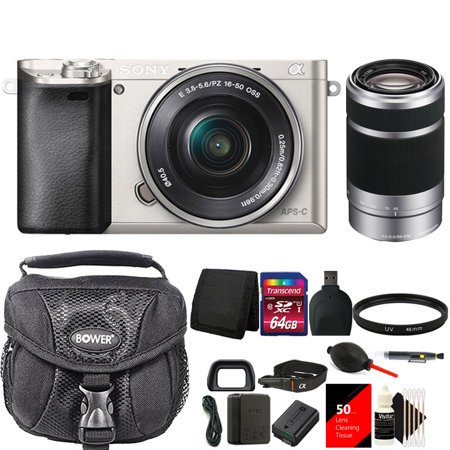 Sony Alpha A6000 Mirrorless Digital Camera + 16-50mm Lens + 55-210 with 64GB Top Accessory (Sony A6000 Best Price Us)