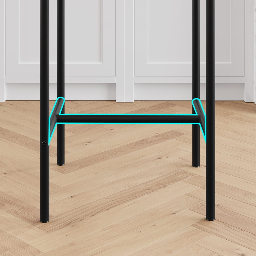 COZONY Set of 2/4 Bar Stools, Counter Height with Back & Upholstered Seat, Footrest for Kitchen Island, Bars