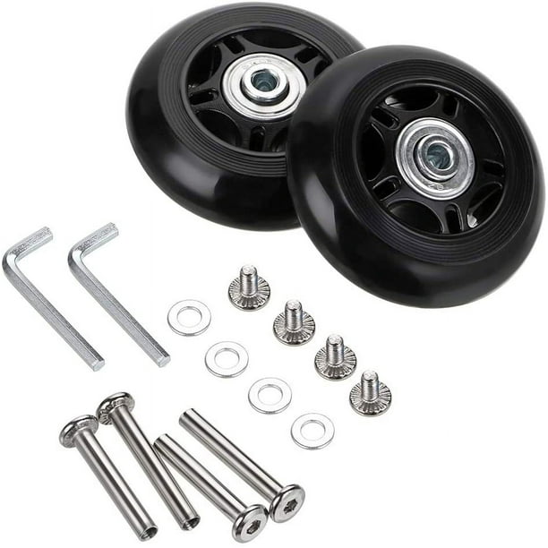 Ruedas de repuesto para maletas de equipaje, ruedas giratorias, kits de reparación de rodamientos de goma (70mm x 24mm), 2 uds.