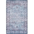 thumbnail image 3 of SAFAVIEH Tucson Lavonne Traditional Machine Washable Area Rug, 4' x 6', Aqua/Pink, 3 of 14