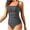 Black-02, variant on Lopeceal Women Ruched Slimming One Piece Swimsuits Tummy Control Vintage Bathing Suits