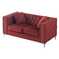 thumbnail image 2 of Glory Furniture Paige Velvet Upholstered Loveseat in Burgundy, 2 of 3