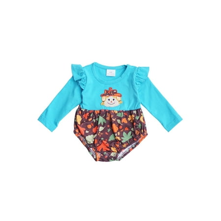 

Blue Scarecrow applique baby romper