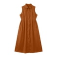 thumbnail image 4 of SONXAHE Sleeveless Collared Shirt Dress for Women Button Down Pocketed Maxi Casual Office Sundress, 4 of 4