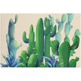 Door Mat Indoor Bathroom Rug Soft Carpet, Watercolor Summer Cactus