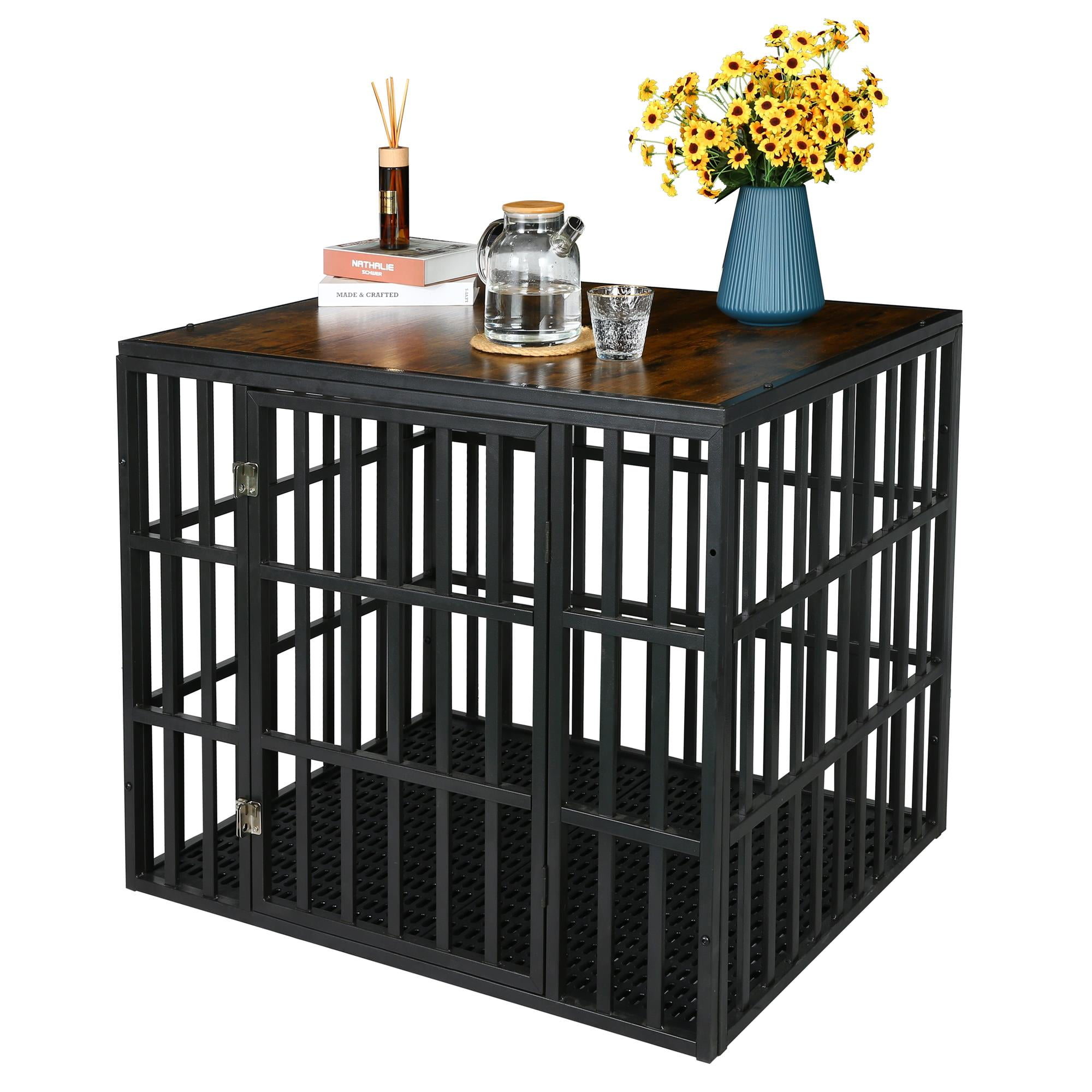 Pefilos 31" Heavy Duty Dog Crate for Large and Medium Dogs, Decorative Dog House End Table, Dog Cage Kennel Furniture Indoor, Brown Pefilos 31" Heavy Duty Dog Crate for Large and Medium Dogs, Decorative Dog House End Table, Dog Cage Kennel Furniture Indoor, Brown