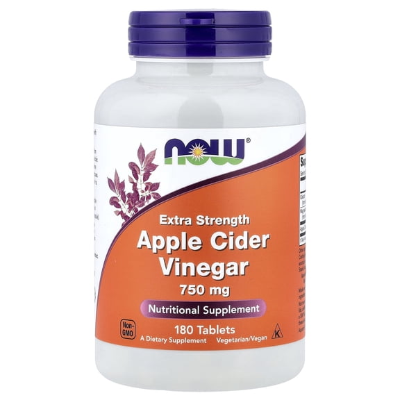 NOW Foods Apple Cider Vinegar, 750 mg, 180 Tablets