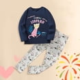 thumbnail image 2 of Toddler Outfit Baby Kids Winter Boys Girls Print Long Sleeved Home Wear Clothes Suit Boys Clothes, 2 of 4