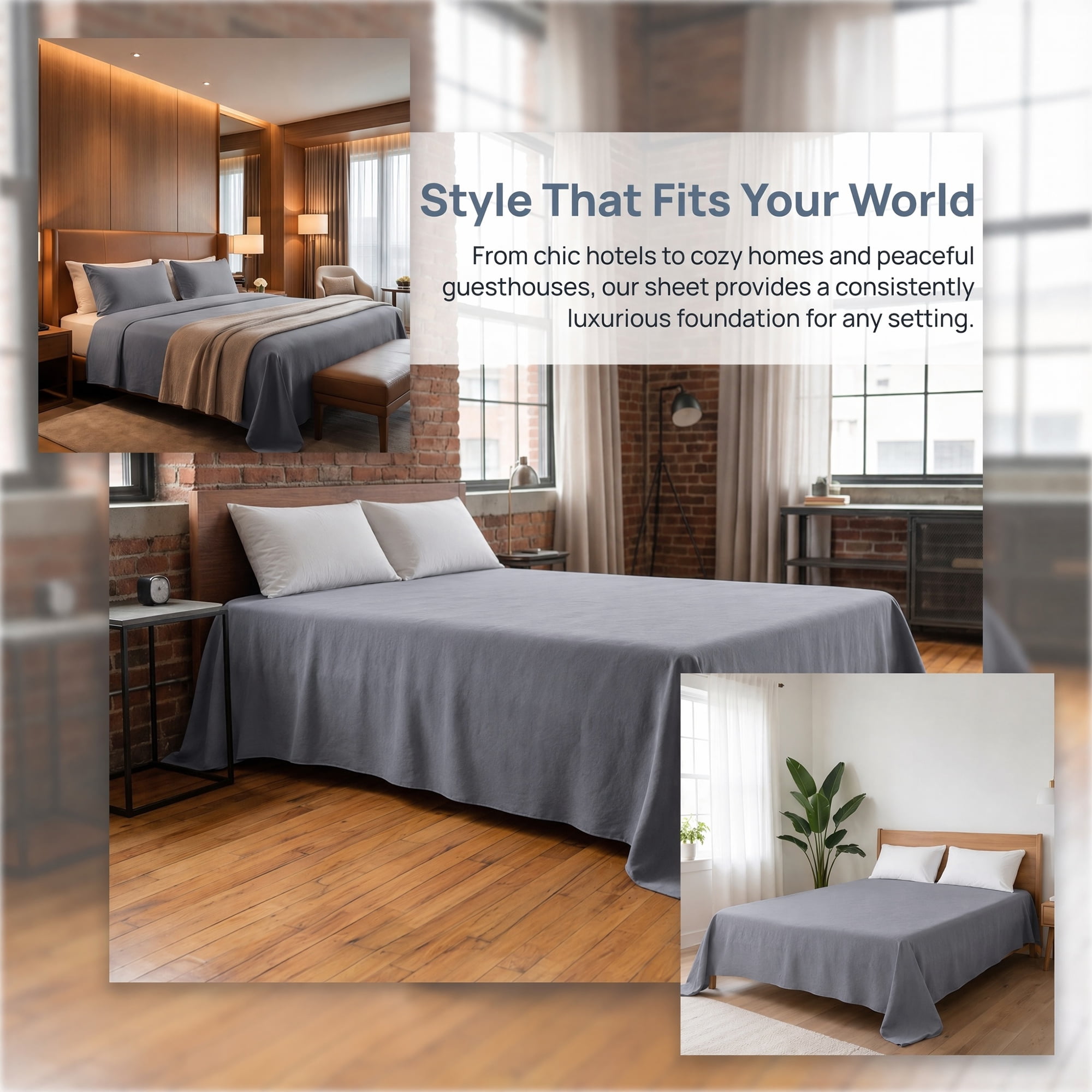 Unique Bargains Microfiber Breathable Flat Bed Sheet Cozy Bedding for Bedroom Light Gray 63"x91"